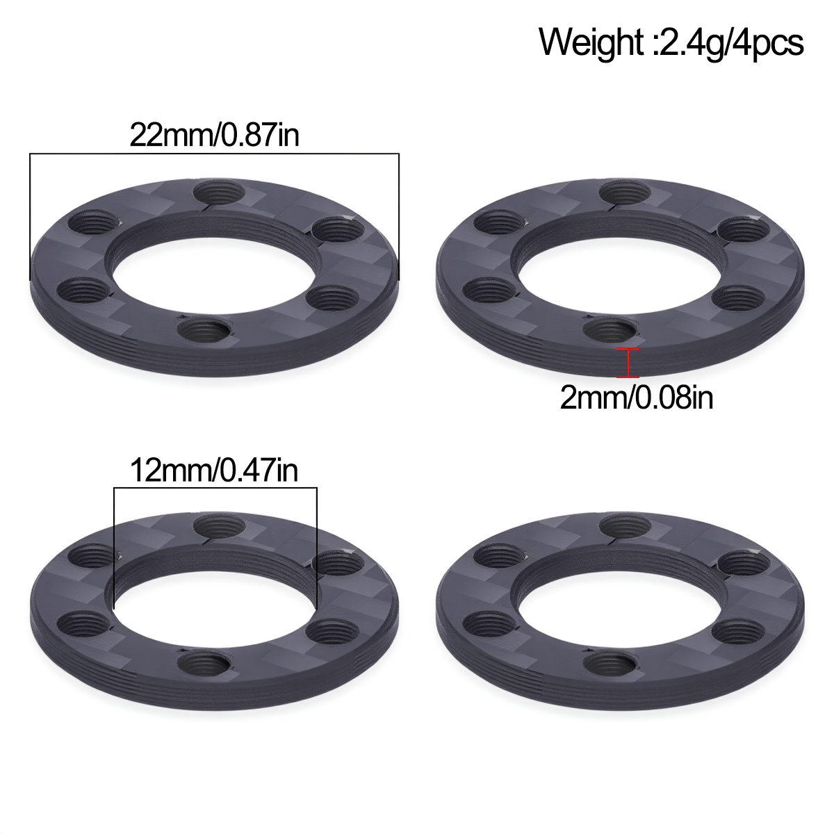 4/8Pcs Carbon Fiber Wheel Hex  - đánh giá và giá Wheel Hex Adapter